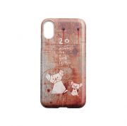 iPhoneケースガン見鏡付き(iphoneX)＜茶＞