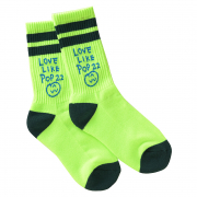 洗濯カゴでも見つかる靴下＜黄緑ライン＞