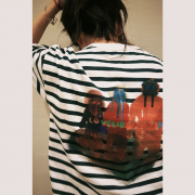 ベランダでやったTシャツ＜ボーダー＞